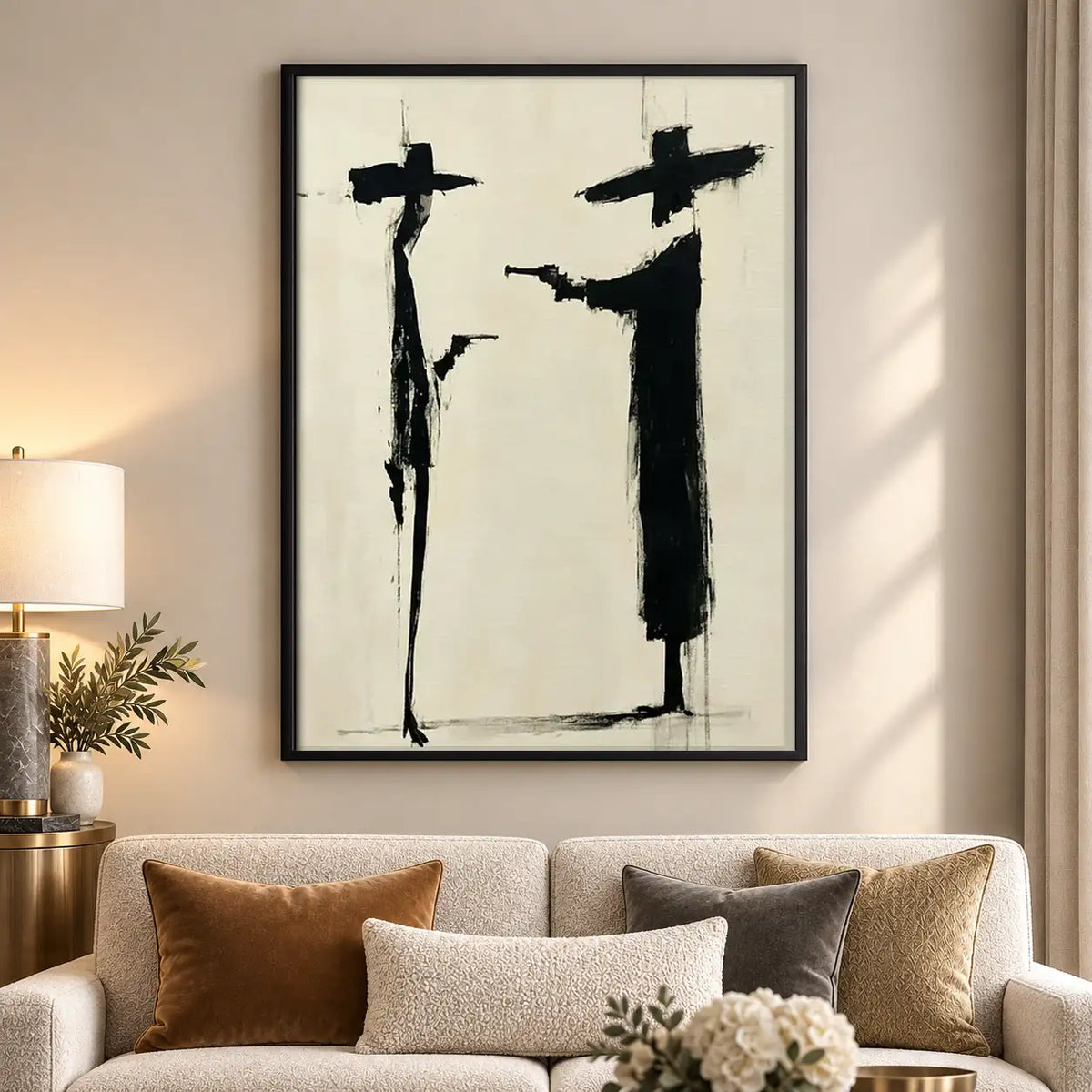 Black Crosses Minimal Abstract Wall Art 5