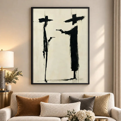 Black Crosses Minimal Abstract Wall Art 5