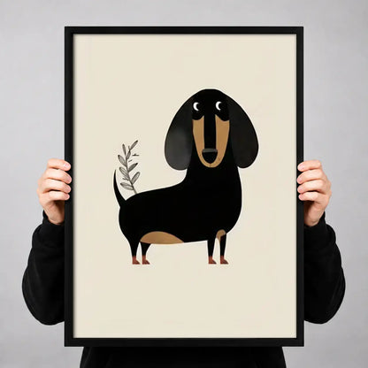 Black Dachshund Carrying a Branch Wall Art 3