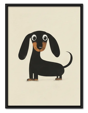 Black Dachshund Character Wall Art