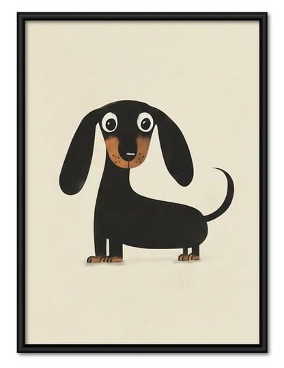 Black Dachshund Character Wall Art 1