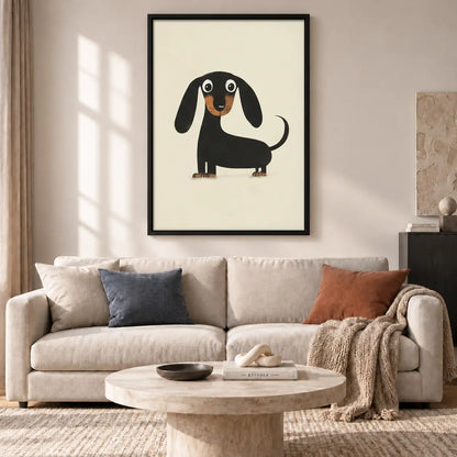 Black Dachshund Character Wall Art 2