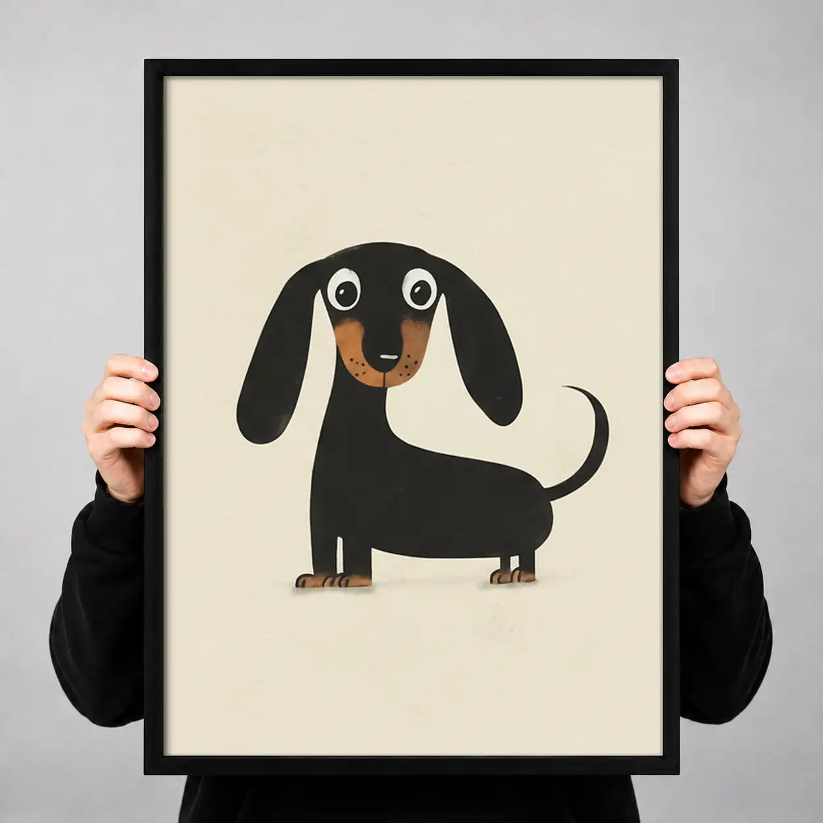 Black Dachshund Character Wall Art 3