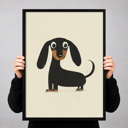 Black Dachshund Character Wall Art 3