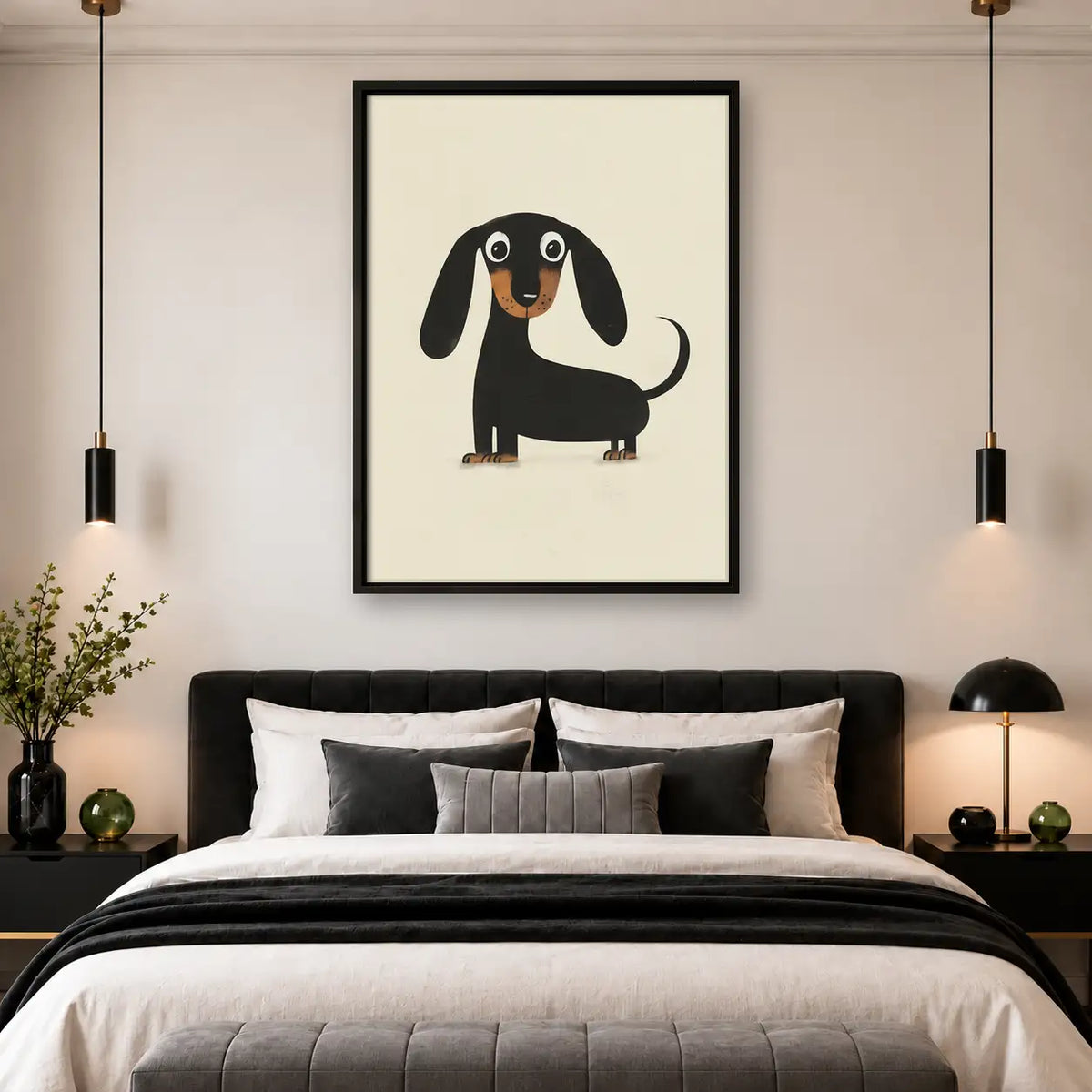 Black Dachshund Character Wall Art 4