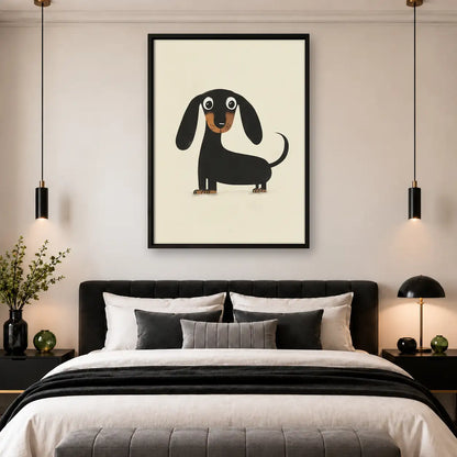 Black Dachshund Character Wall Art 4