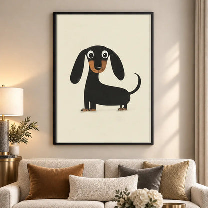 Black Dachshund Character Wall Art 5