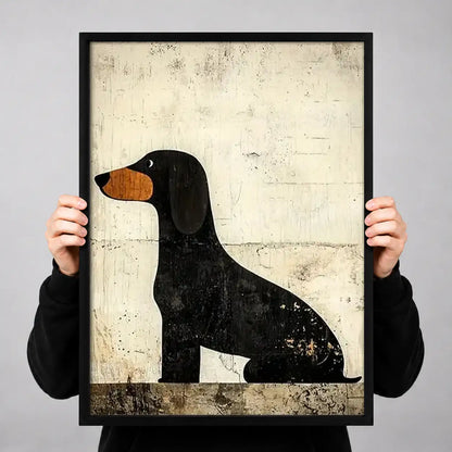 Black Dachshund Minimal Portrait Wall Art 3