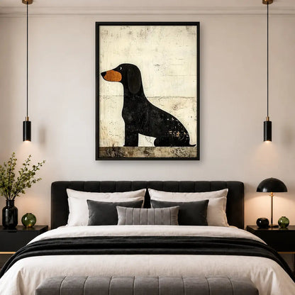 Black Dachshund Minimal Portrait Wall Art 4
