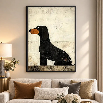 Black Dachshund Minimal Portrait Wall Art 5