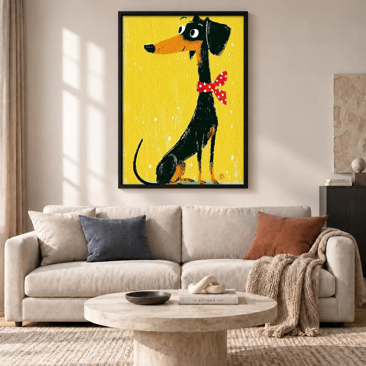 Black Dachshund with Red Bow Tie Wall Art 2