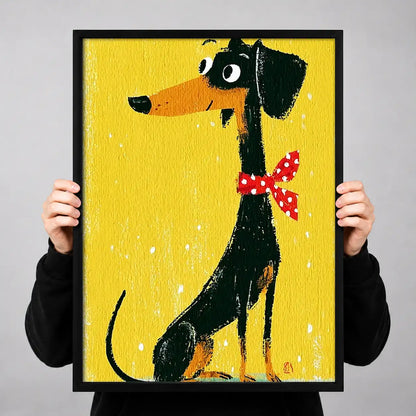 Black Dachshund with Red Bow Tie Wall Art 3