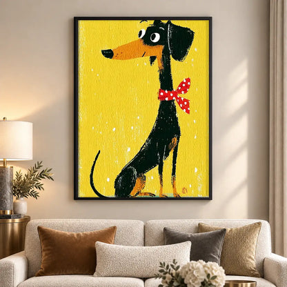 Black Dachshund with Red Bow Tie Wall Art 5