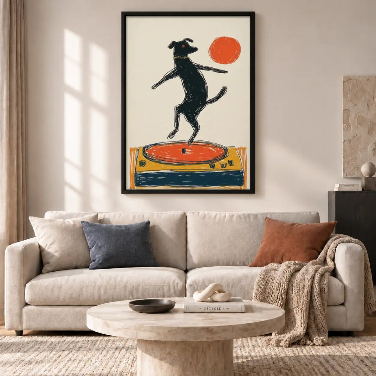 Black Dog Dancing on Turntable Wall Art 2