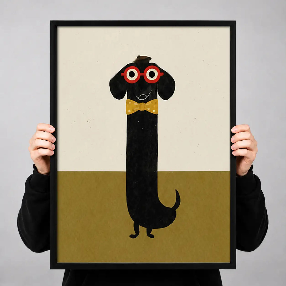 Black Dog with Red Glasses Wall Art 3