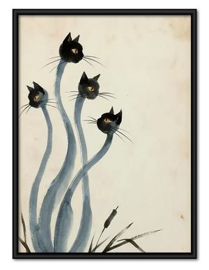 Black Flower Stem Abstract Wall Art