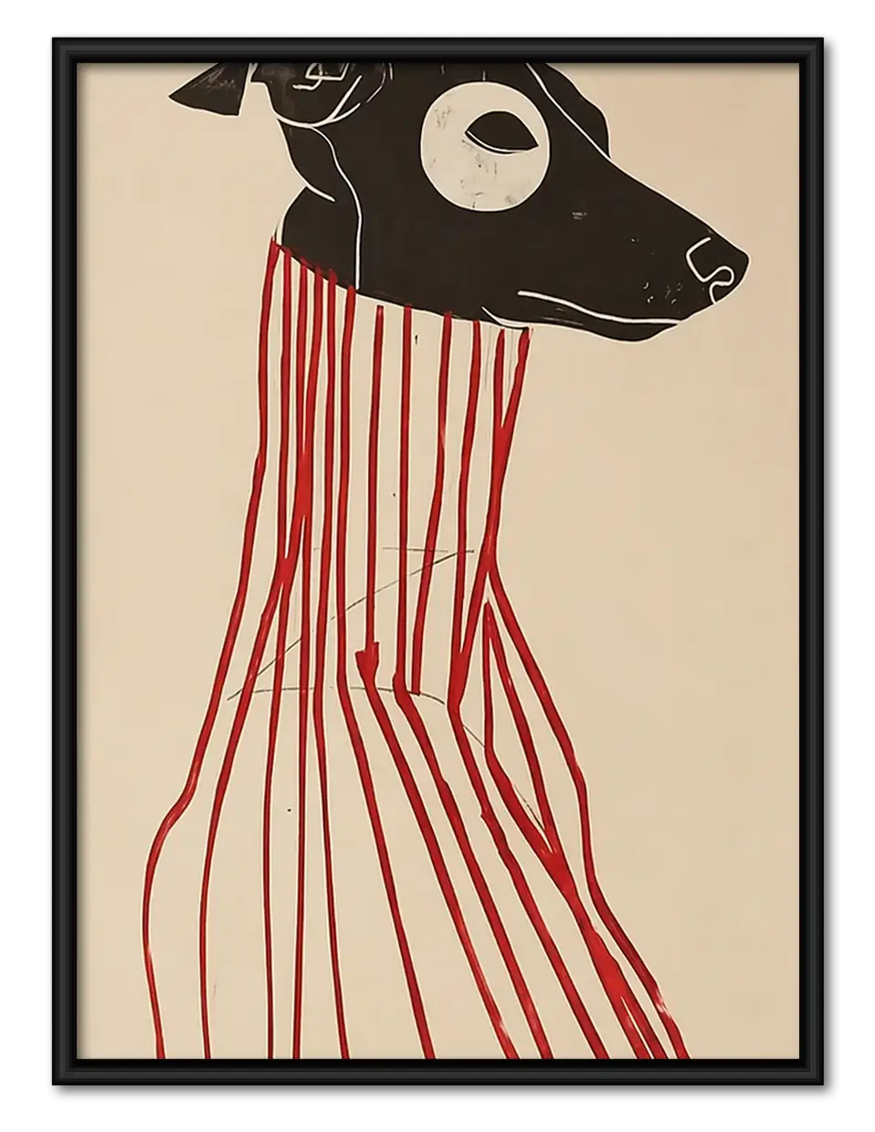 Black Greyhound in Striped Trousers Wall Art 1
