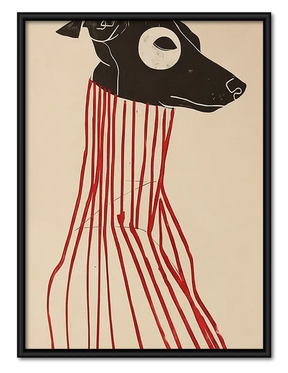 Black Greyhound in Striped Trousers Wall Art