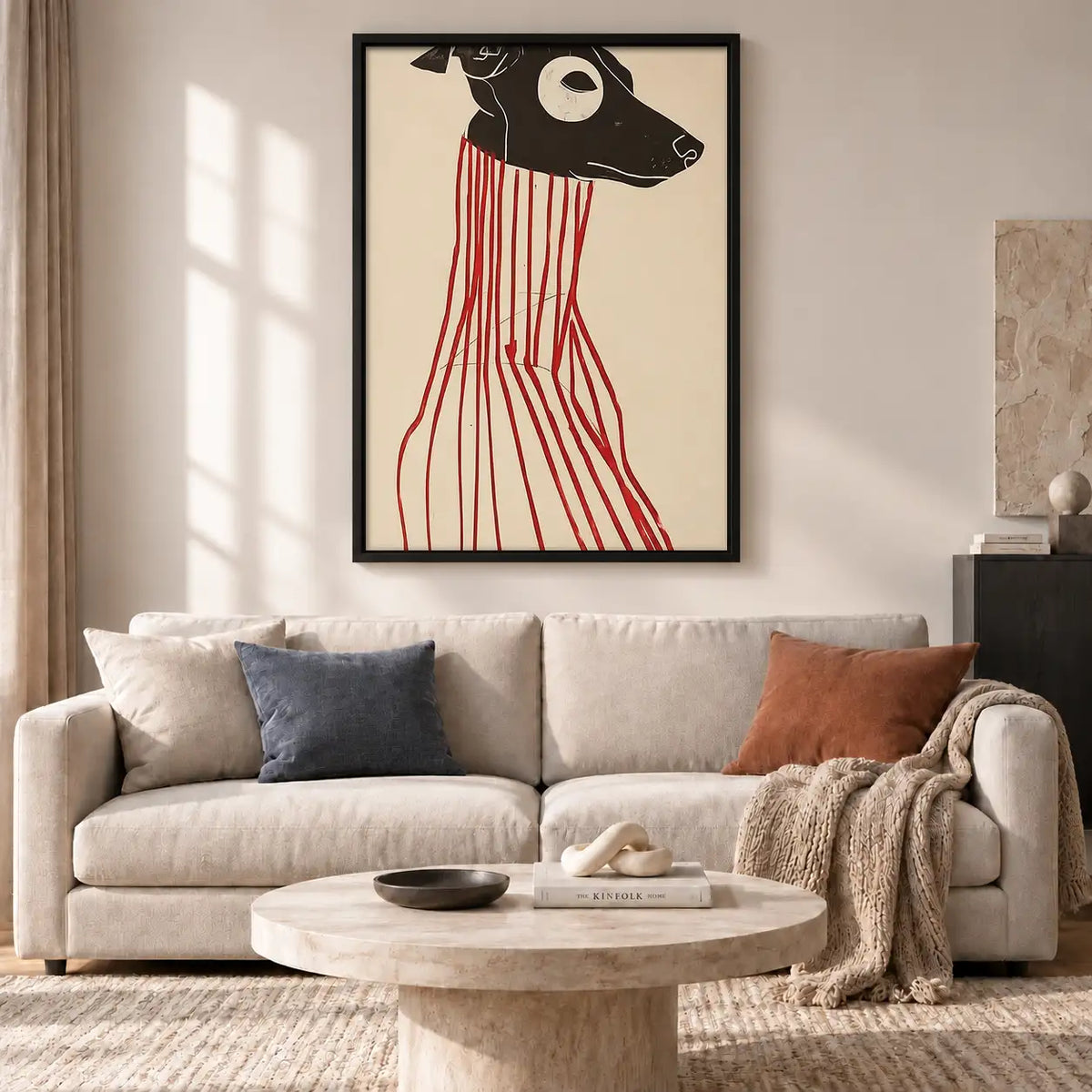 Black Greyhound in Striped Trousers Wall Art 2