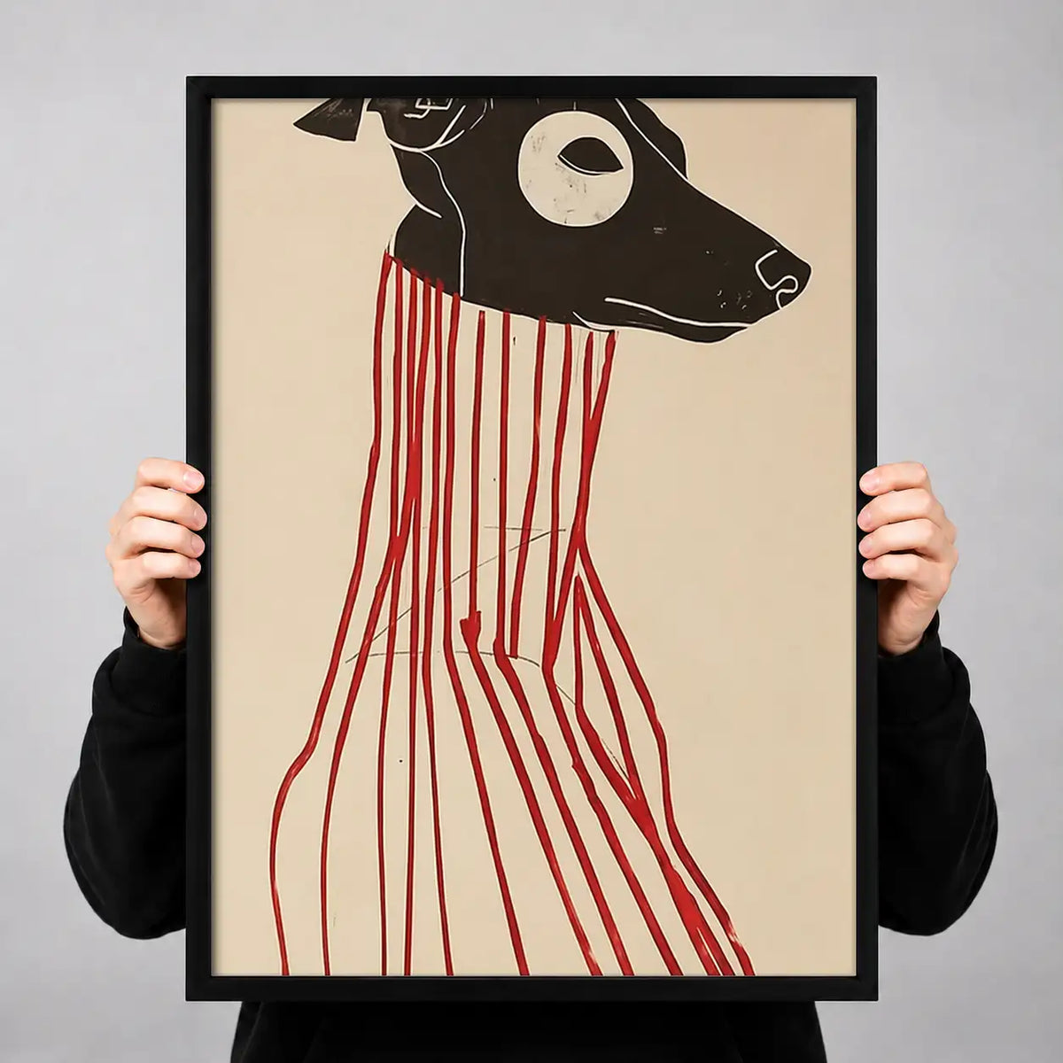 Black Greyhound in Striped Trousers Wall Art 3