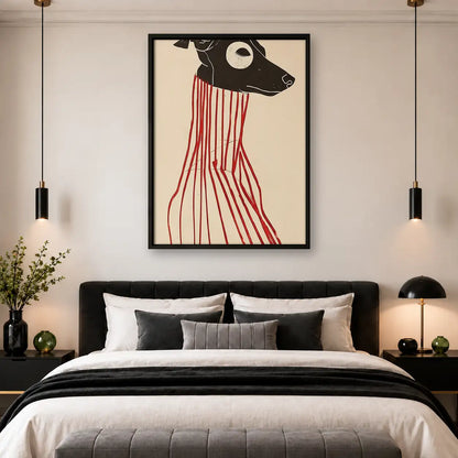 Black Greyhound in Striped Trousers Wall Art 4