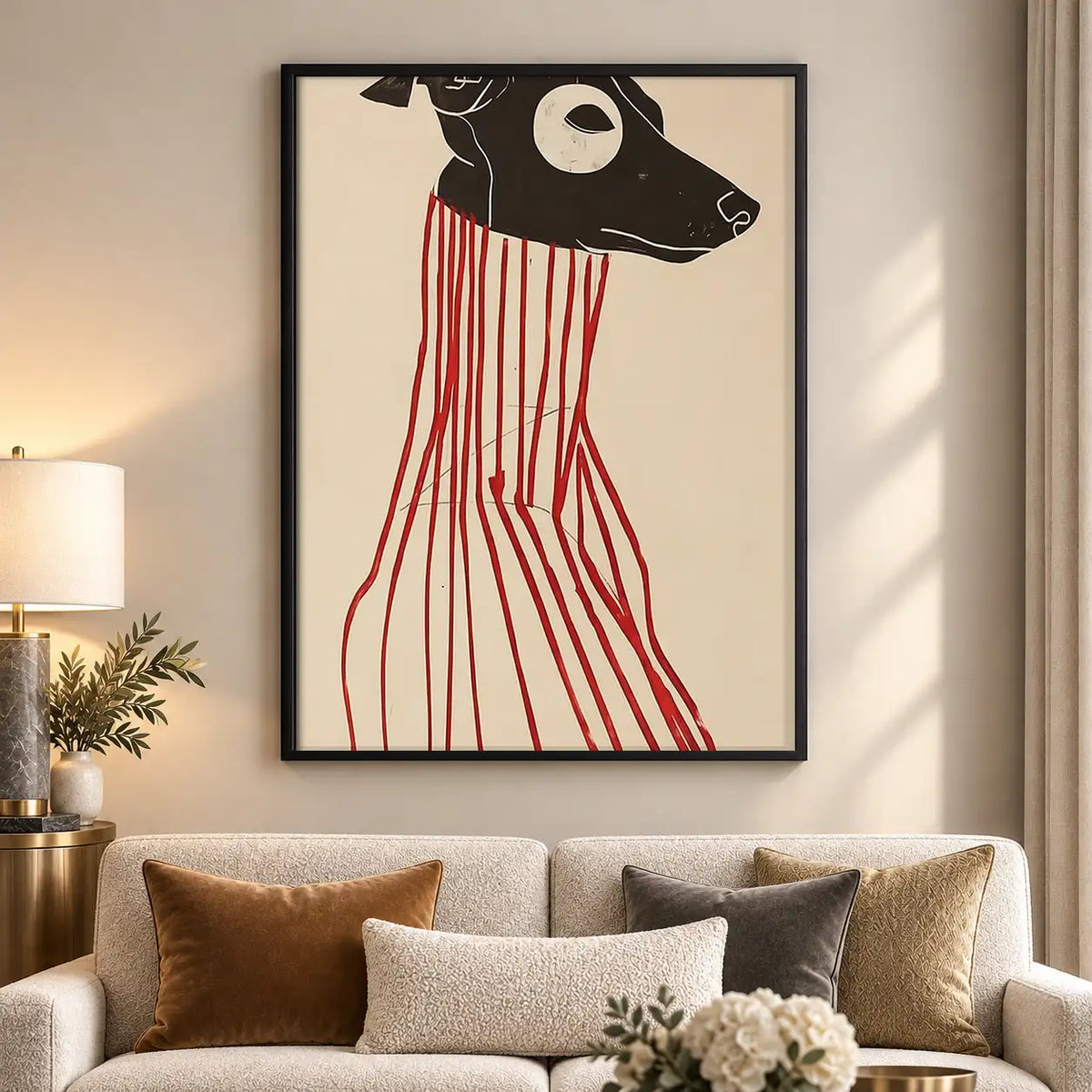 Black Greyhound in Striped Trousers Wall Art 5