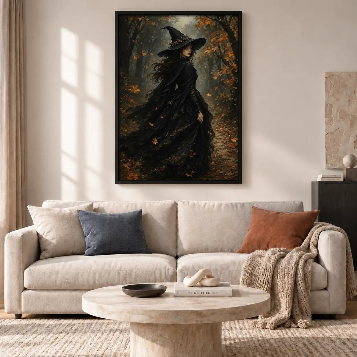 Black Raven in Autumn Forest Wall Art 2