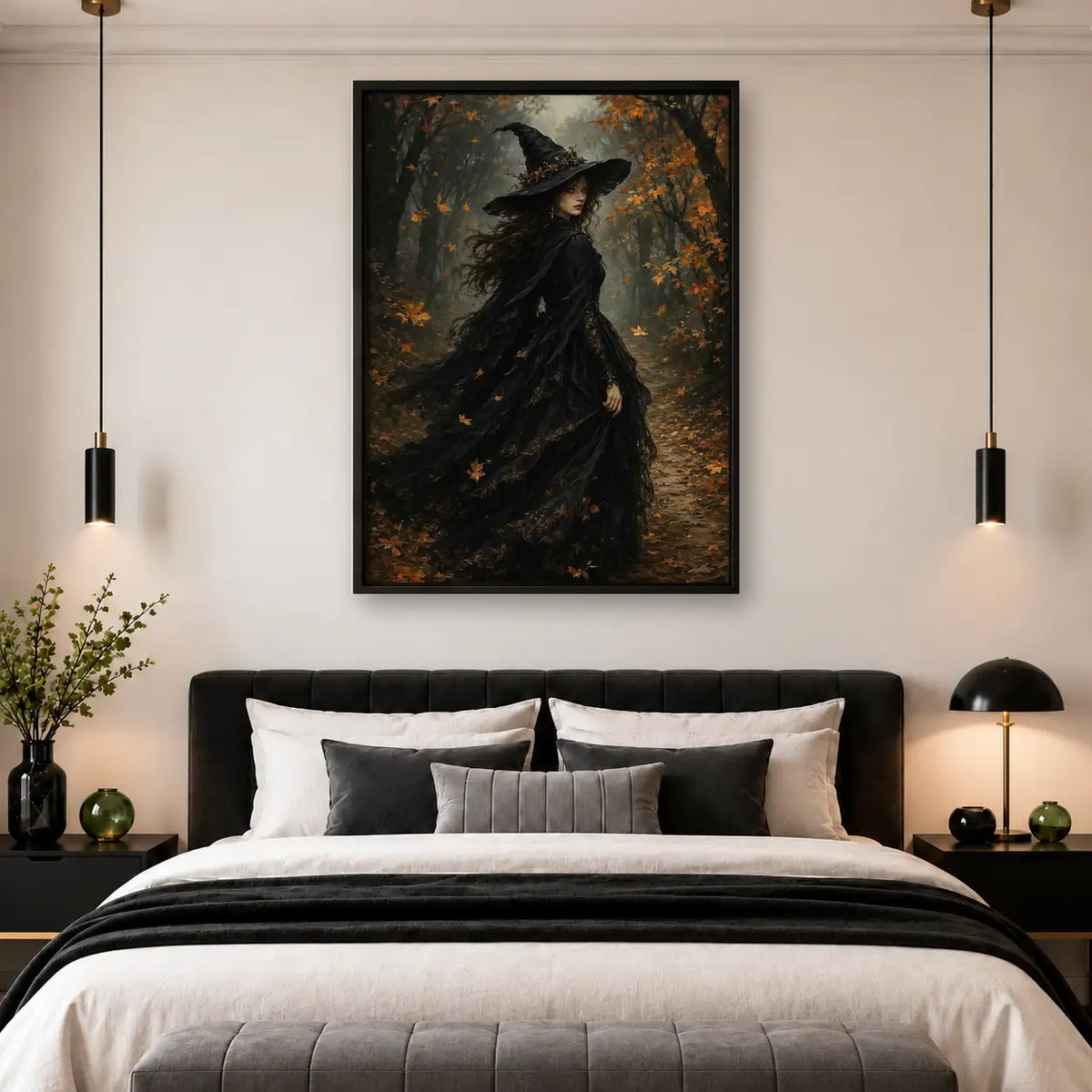 Black Raven in Autumn Forest Wall Art 4