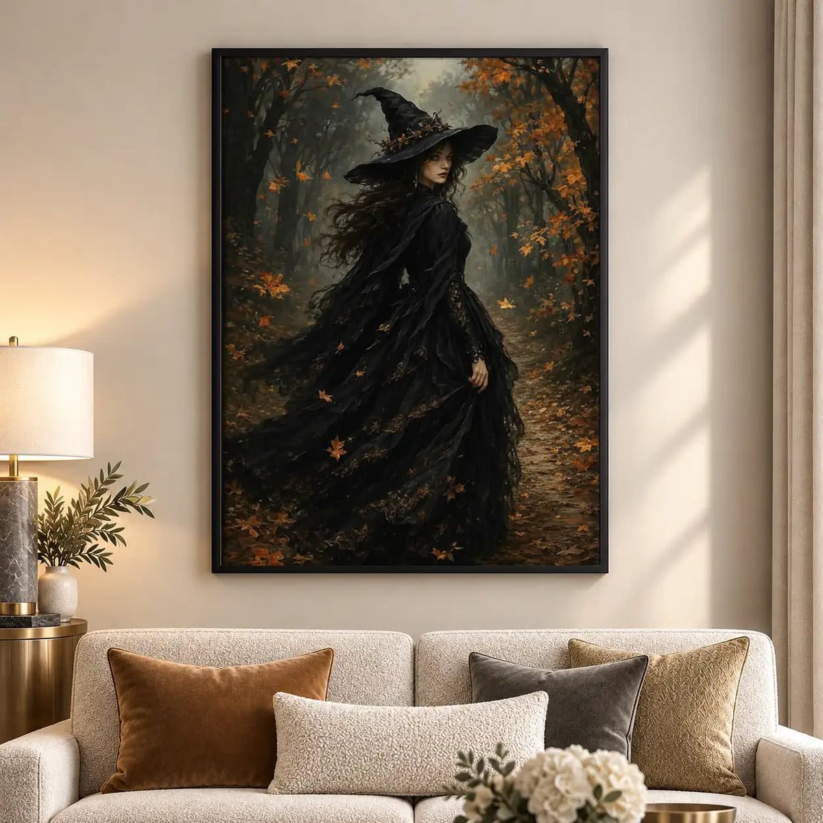 Black Raven in Autumn Forest Wall Art 5