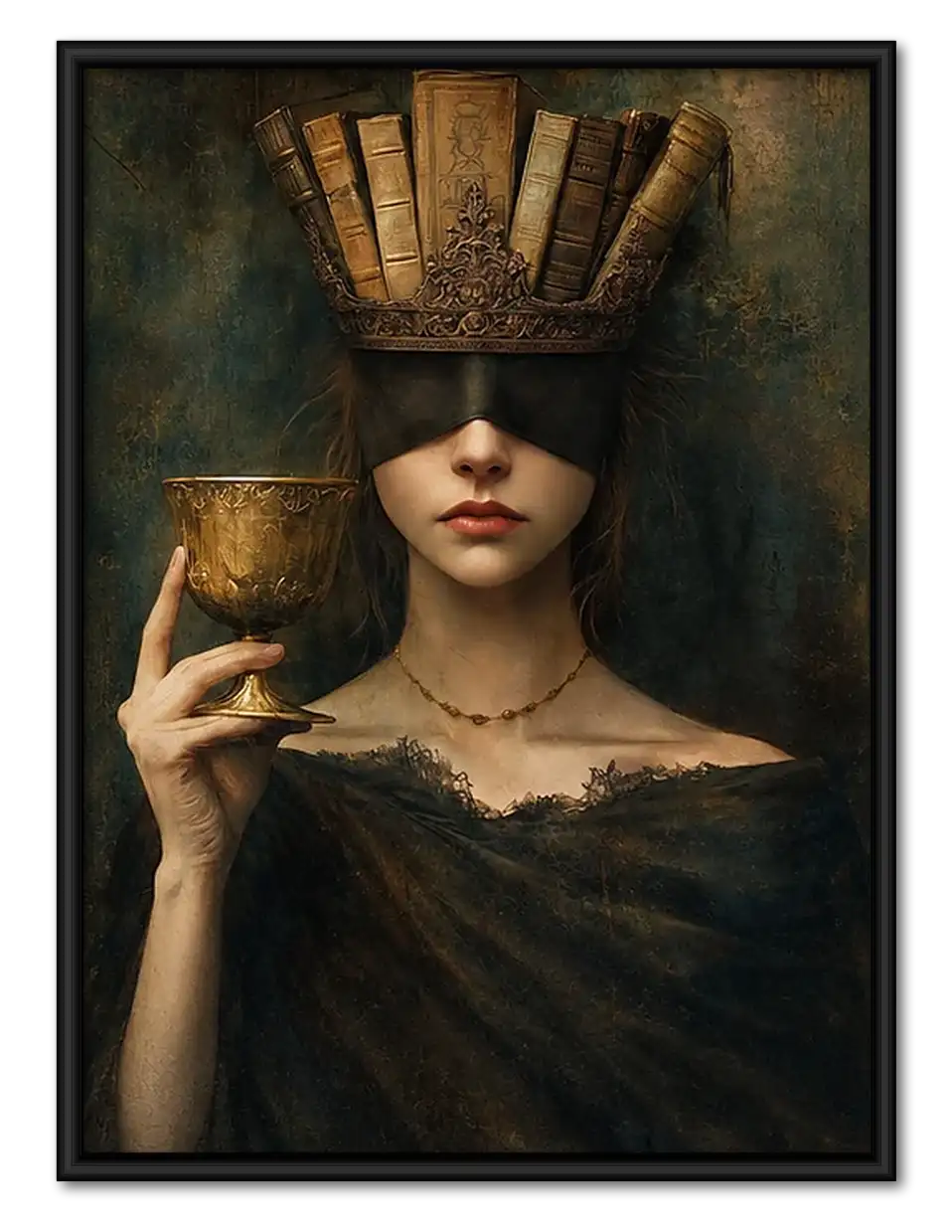 Blindfolded Woman Surreal Portrait Wall Art 1