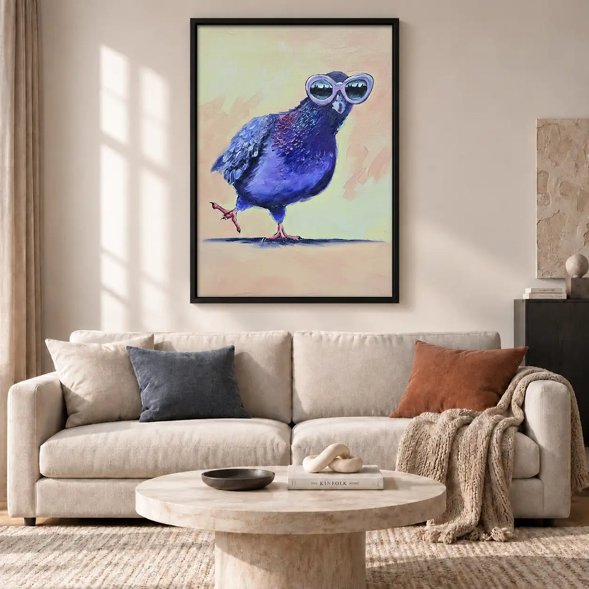 Blue Bird Wearing Sunglasses Wall Art 2