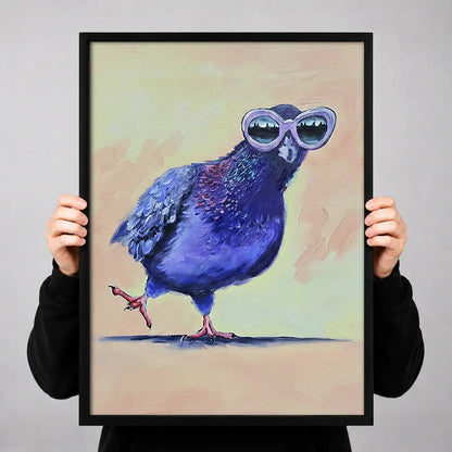 Blue Bird Wearing Sunglasses Wall Art 3