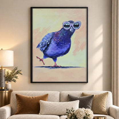 Blue Bird Wearing Sunglasses Wall Art 5