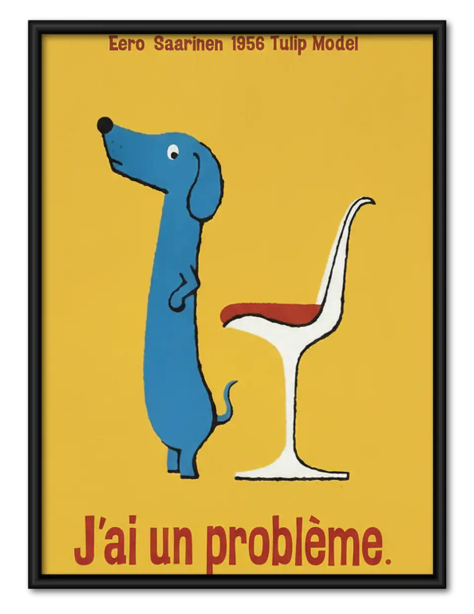 Blue Dog with Fancy White Tail Wall Art 1