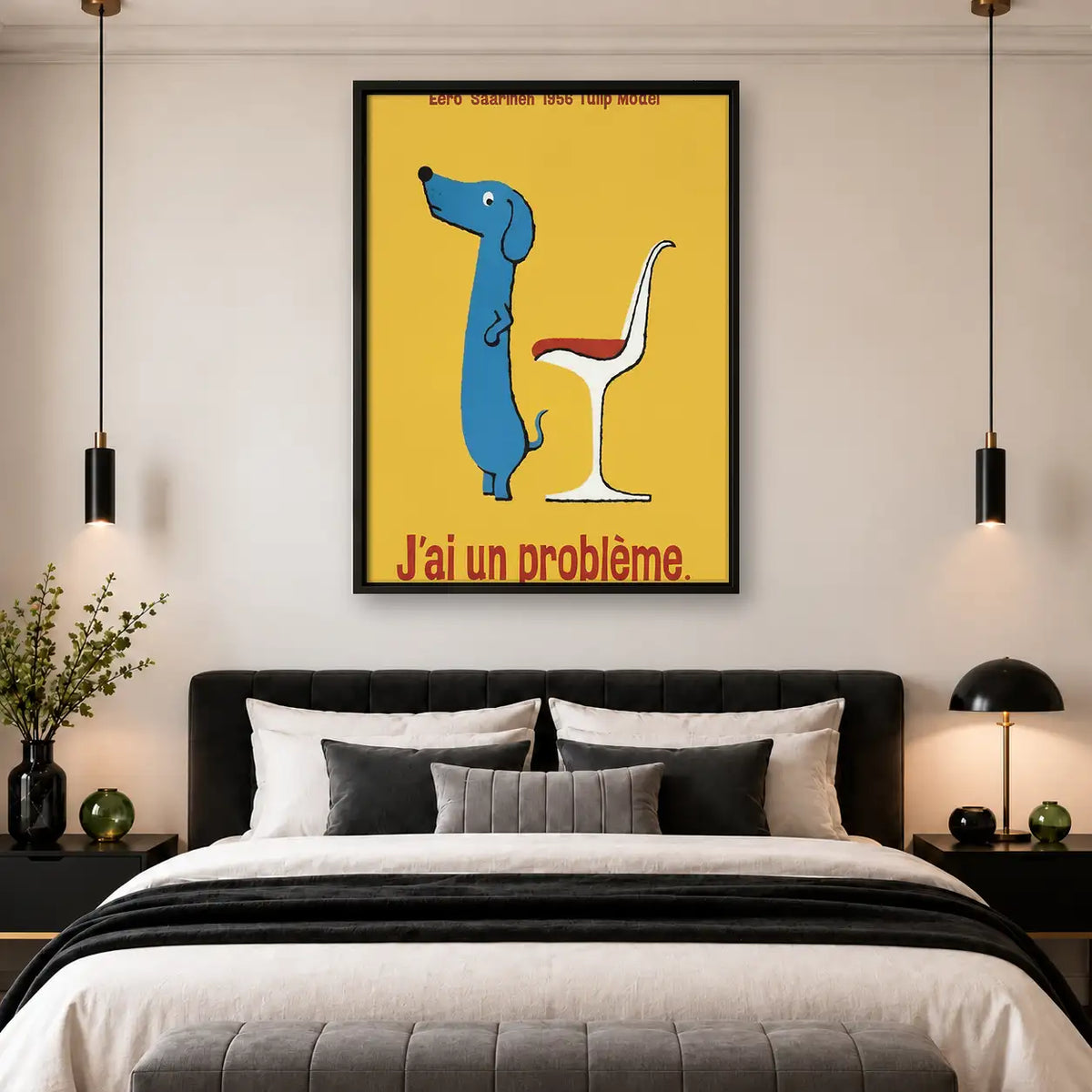 Blue Dog with Fancy White Tail Wall Art 4
