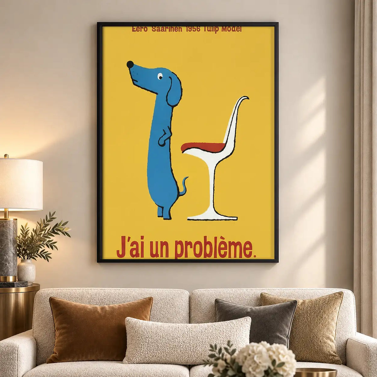 Blue Dog with Fancy White Tail Wall Art 5