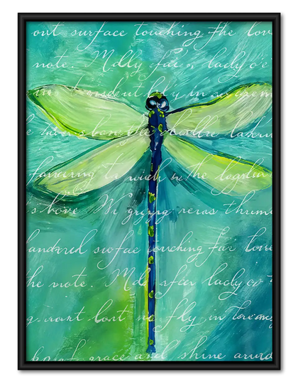 Blue Dragonfly Botanical Wall Art