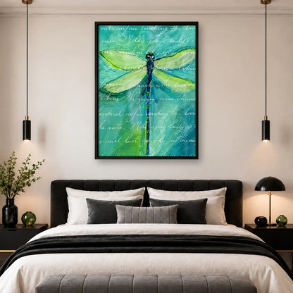 Blue Dragonfly Botanical Wall Art 4
