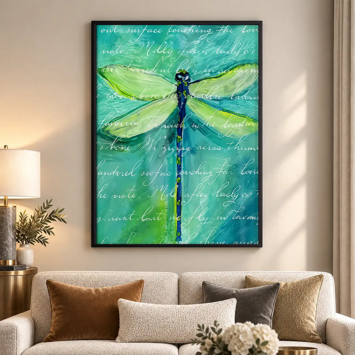 Blue Dragonfly Botanical Wall Art 5