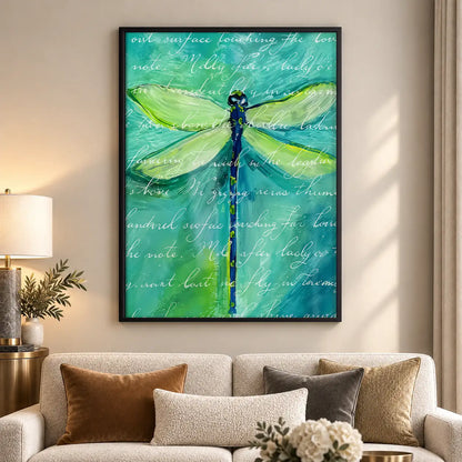 Blue Dragonfly Botanical Wall Art 5