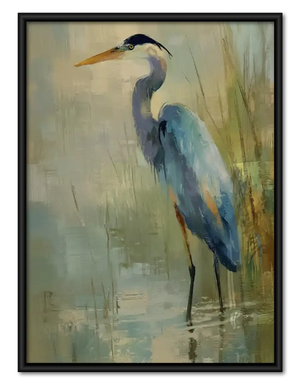 Blue Heron Painterly Portrait Wall Art