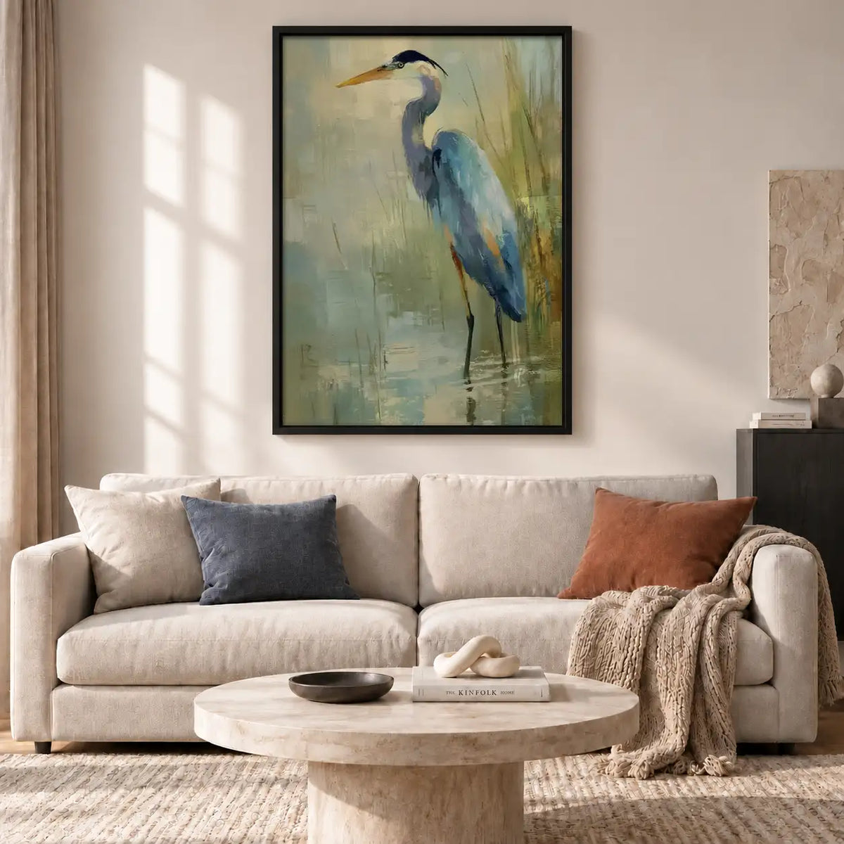 Blue Heron Painterly Portrait Wall Art 2