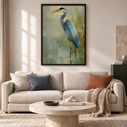 Blue Heron Painterly Portrait Wall Art 2