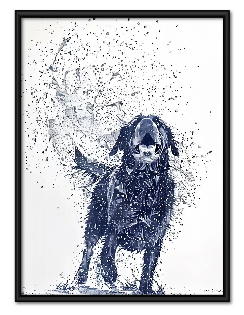 Blue Splatter Dog Portrait Wall Art 1