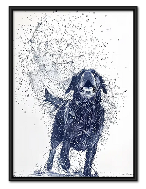 Blue Splatter Dog Portrait Wall Art