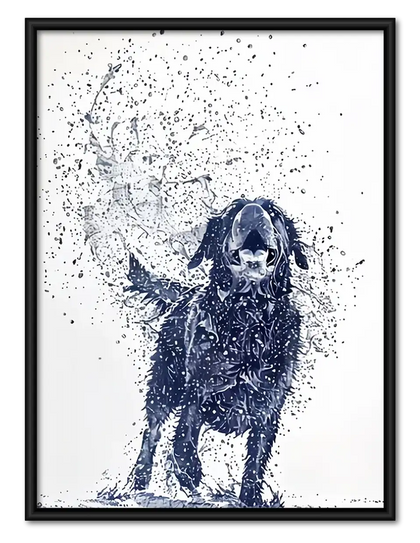 Blue Splatter Dog Portrait Wall Art
