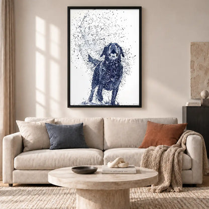 Blue Splatter Dog Portrait Wall Art 2