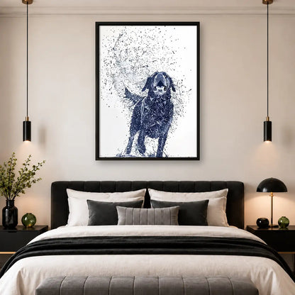 Blue Splatter Dog Portrait Wall Art 4