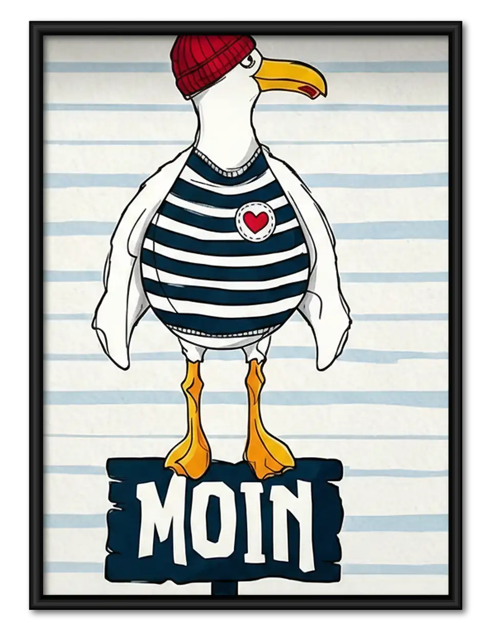 Bonjour Sailor Seagull Wall Art 1