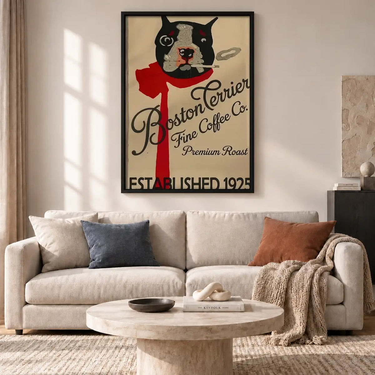 Boston Terrier Coffee Poster Wall Art 2